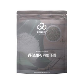 edubily nutrition® Vegan Protein Neutral • With Rice Protein and Pea Protein Powder • 82% Protein Content • No Sugar, No Sweetener or Other Additives • Recyclable Bag • 750 g