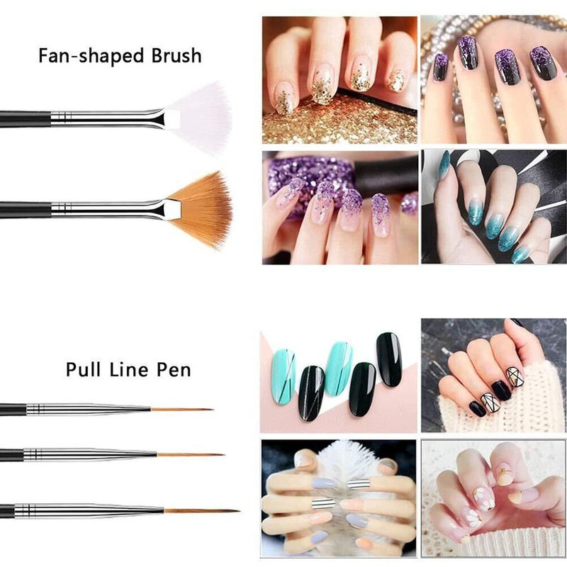 JOYJULY 20pcs Nail Art Design Tools, 15pcs Painting Brushes Set