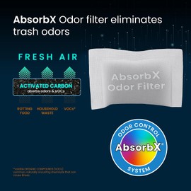 iTouchless - Desodorizador oficial AbsorbX, paquete de 3 unidades, absorbente de olores de carbón activado natural, detiene los olores de basura, filtro de cubeta de compostaje para ambientador de