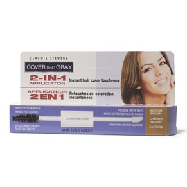Aplicador 2 en 1 de Cover That Grey para retoques de color de cabello - Marrón medio