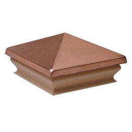 Woodway Copper Pyramid Post Cap, fits 3.5" Post, with Premium Cedar Trim, 1PC
