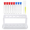 DRERIO 6 Pcs Test Tube Clear Test Bottle Rack 100ml