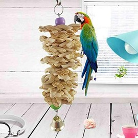 Parrot Chew Toy, Biting Bird Wood Grass Cage Swing Toy SE00144 100ea