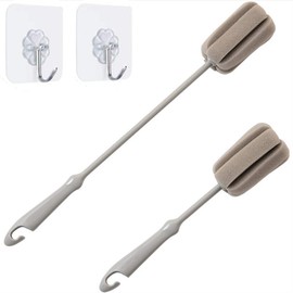 Brush Bottle 2 Pack 1 Long 1 Short Cleaning Brush 2pcs Traceless Hook | Wine Glass Sponge Brush