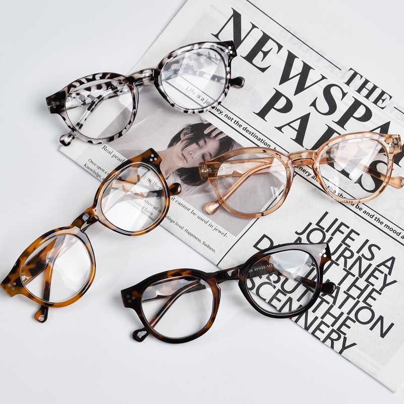 ZESAKER Reading Glasses for Women Men, Retro Round Frame Blue