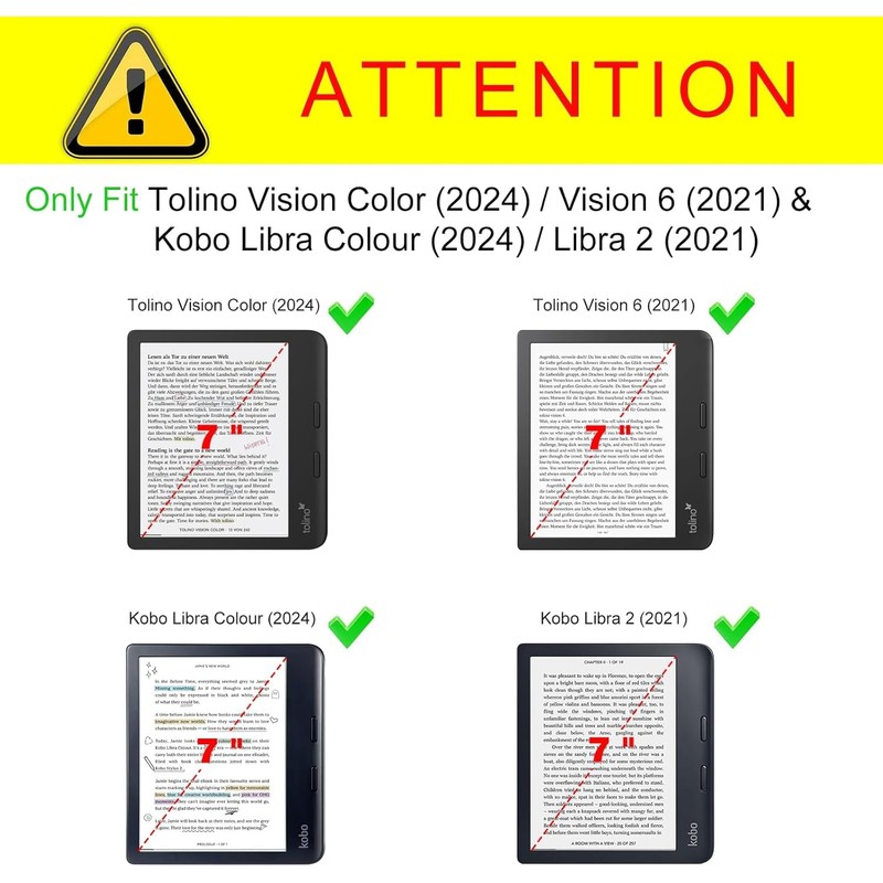 E NET-CASE Case for Tolino Vision Color (2024)/Vision 6 (2021)