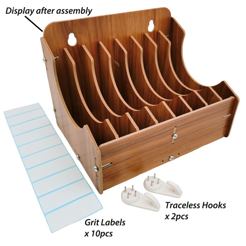 ZYRELYNX 8-Tier Upgraded 6 Inch Sandpaper Organizer, Sandpaper Storage Holder