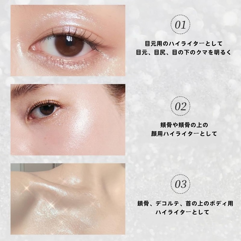 LEEINTO Diamond Starlight Highlighter Liquid, Liquid Highlight, Sparkling Body Powder
