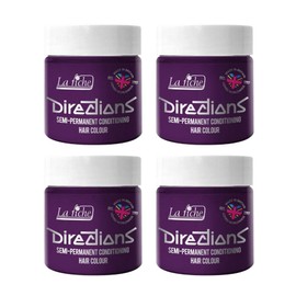 La Riche Directions Semi Permanent Hair Colour, Pack of 4 100 ml Tubs, Plum