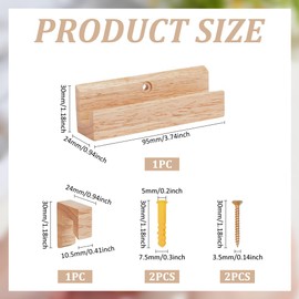 PH PandaHall 2 Sets Wooden Vinyl Record Shelf Wall Mount Records Display Album Display Holder Vinyl Shelf Magazine Rack Wood Floating Shelves for LP Storage Vintage Home Decor 3.7x1.1x0.9 Inch