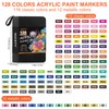 NICETY 128 Acrylic Paint Markers, Dual Tip Brush Paint Pens