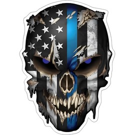 Generic Skull American Flag Vinyl Decal Stickers Car Truck Sniper Marines Army Navy Military Graphic Size 5.9 x 4.1 inch.