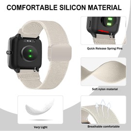 VELULYX Nylon Magnetic Strap Compatible with Veryfit Smart Watch IDW19/IDW13/IDW16/IDW18, 22 mm Elastic Band for Gloryfit P66/P66D/P72/P95, TUYOM LW36, H1/D1, T50S, Y6, R30PRO,YB54, G39, AGPTE TE LW11