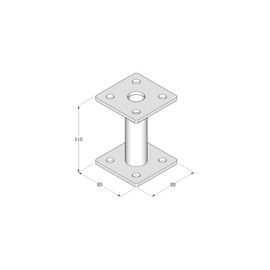 Domax Galvanised Heavy Duty Alloy Steel Mast Bracket Silver