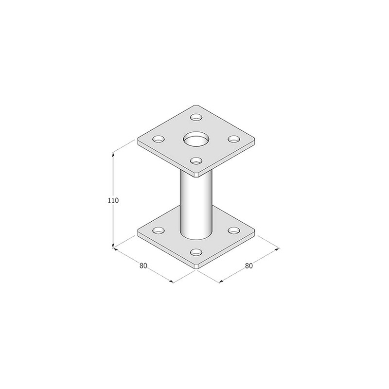 Domax Galvanised Heavy Duty Alloy Steel Mast Bracket Silver