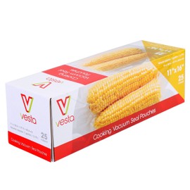 Vacuum Seal Bags by Vesta Precision - Clear and Embossed - Cooking Grade - 25 Vacuum Bags per Box (28x40 cm)