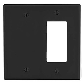 Bryant Electric NP1626GY 2-Gang 1 Decorator/GFCI 1 Blank Wall Plate, Gray