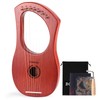 BGMUSER Lyre Harp 7 Strings with Bag,Tuning Wrench,Metal Strings, Mahogany