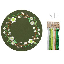 IZEERA Embroidery Set for Cross Stitch Embroidery Kits – DIY Crochet Kit Set for Adults Beginners - Stamped Floral Pattern with Instructions, Threads and Needles for Crewel Sewing Craft Kit