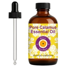 dve herbes dve herbes Calamus Essential Oil (Acorus Calamus) with Glass Dropper | Pure | Non-Sticky | Non-Greasy | Lightweight | Men & Women | All Skin Types | Steam Distilled 120ml (4 oz)