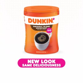 Dunkin' Donuts (ONE) 45 oz DUNKIN' DONUTS ORIGINAL MEDIUM ROAST GROUND COFFEE MAKES 150-6oz-CUP