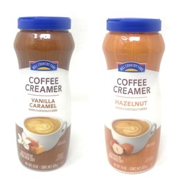Vanilla Caramel & Hazelnut Flavored Powdered Coffee Creamer 15oz - 2 bottles (one of each flavor)