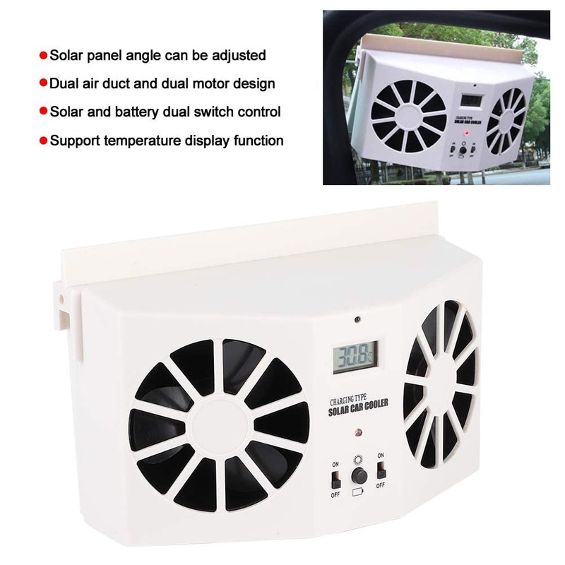 Acouto Ventilador Solar para Auto, Ventilador Solar Universal para Ventana