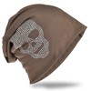 Miobo Slouch Beanie Hat Long Skull Design Men Women, grey