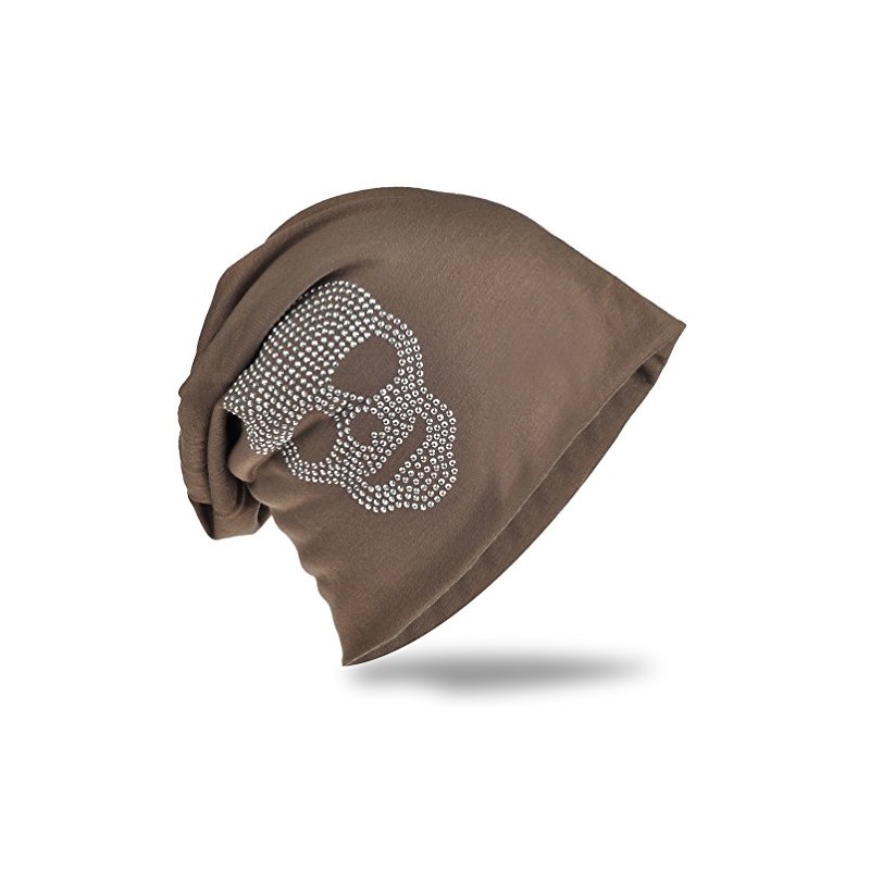 Miobo Slouch Beanie Hat Long Skull Design Men Women, grey