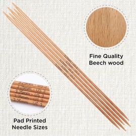 KnitPro KP35114 Basix Birch: Knitting Pins: Sets of 5. Double Ended: 20cm x 3.25mm, Birchwood, Multi-Colour, 3.25mm
