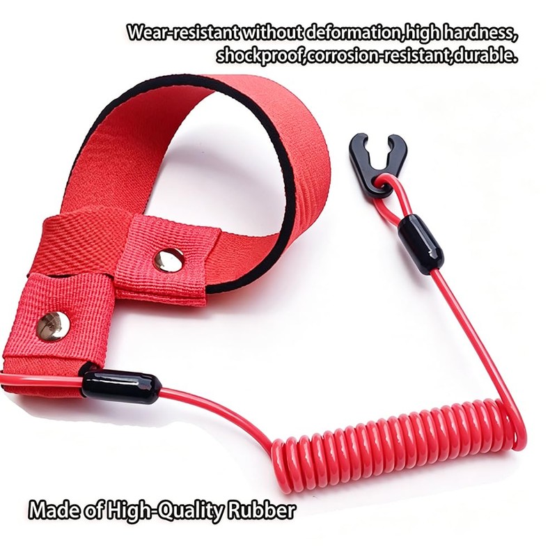 2PCS Universal Boat Kill Switch Lanyard,Emergency Stop Kill Safety Lanyard