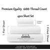 600 Thread Count 100% Cotton Sheet Expanded Queen Sheets Set,