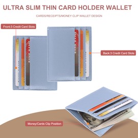 yiijay Credit Card Holder Slim Wallet Money Clip RFID Blocking Credit Card Case Thin Front Pocket Small Wallets for Women Men
