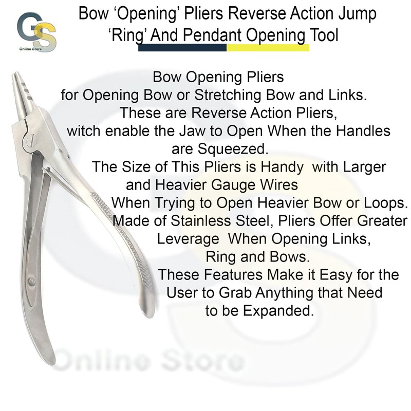 BOW 'OPENING' PLIERS REVERSE ACTION JUMP 'RING' AND PENDANT OPENING