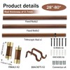 Wood Curtain Rods for Windows,1 Inch Boho Adjustable Window Curtain