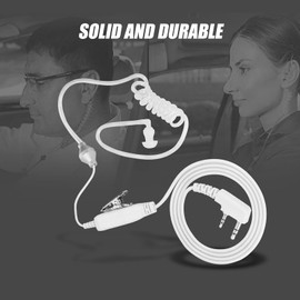Bewinner Air Tube Headset, Universal 2pin Earphone Earpiece for K Head Walkie Talkie Radio, Talkie Headset Transparent Headset with Clips for Police, Personal Rituals, Security Guards of Hotels