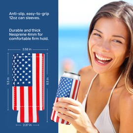 QualityPerfection Slim Can Cooler Sleeves (6 Units) Insulated, Neoprene 4mm Thickness Thermocooler for 12 oz Tall Skinny Beverage - Leopard Design (Leopard Mix)