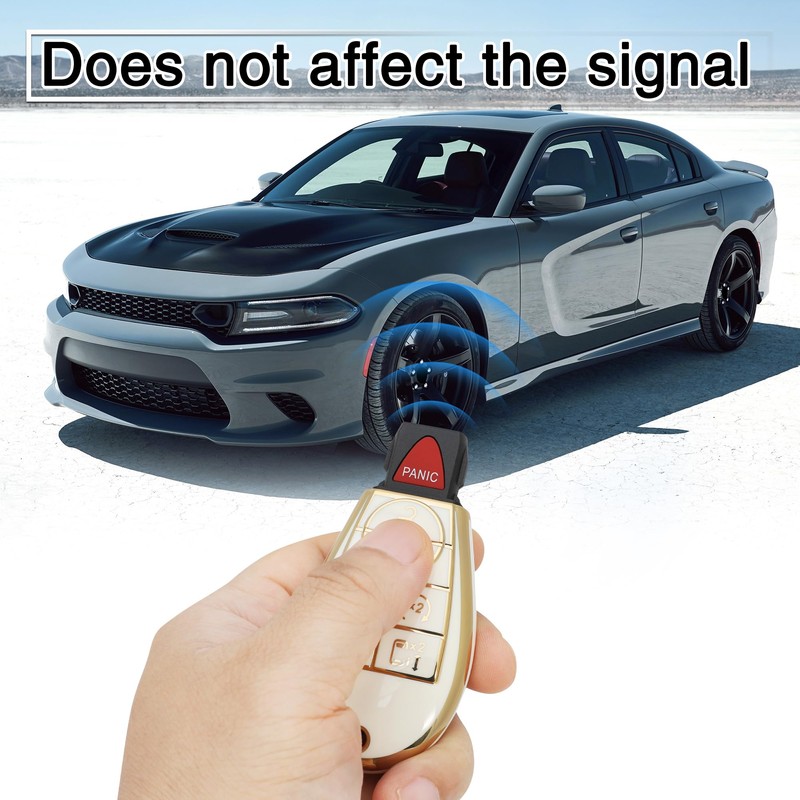 TOMALL for Dodge Key Fob Cover with Keychain, 2 3