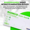 Biodegradable Nitrile Gloves, Small Size, 100 Pack, Disposable, Eco-Friendly, Compostable