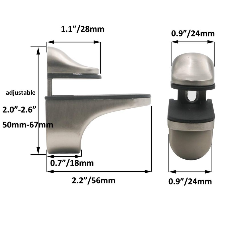 Adjustable Wood/Glass Shelf Bracket Wall Mount, Brushed Nickel, 4 Pack