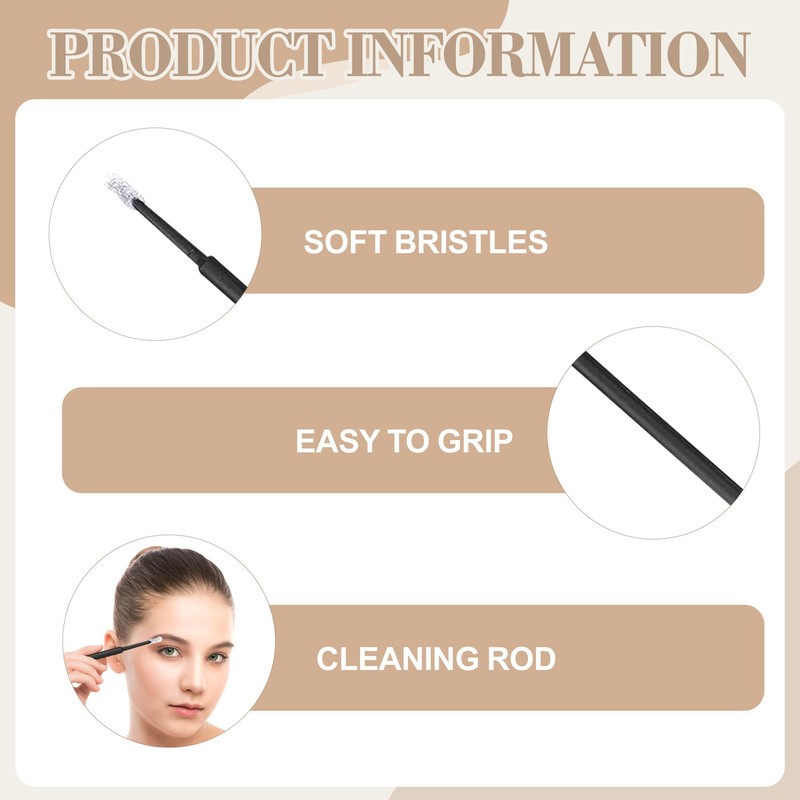 200PCS Micro Brushes Black Disposable Micro Applicator Brushes for Eyelash
