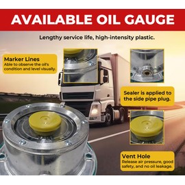 4 Pack 3434009 Aluminum Trailer Hub Cap w/Yellow Rubber Plugs & Gasket - 6 Holes Hub Cap for Trailer Axle, Replacement for Stemco 343-4009