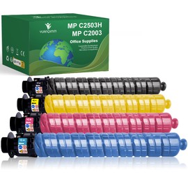YUANQIMM Compatible MP C2003 C2503 Toner Cartridge Remanufactured Replacement for Ricoh C2503H Toner 841918 841921 841920 841919 for Ricoh Aficio MP C2003 C2004 C2503 C2504 Printer (4 Pack,B/C/M/Y)