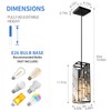 FDPBY Black Pendant Lighting Modern Pendant Light, Mini Crystal Chandeliers,Adjustable