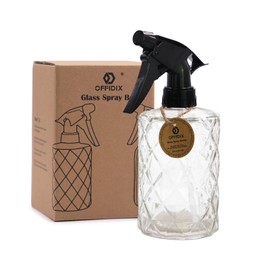 OFFIDIX Glass Spray Bottle, Plant Mister,Pressure Watering Can, Water Spray Bottle with Adjustable Nozzle, 0.35L/11.8oz Handheld Spray Bottles for Outdoor Indoor Garden, Plants, Cleaning Solutions