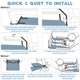 ICHOWHO Toddler Airplane Bed, Portable Plane Seat Extender flyaway kids bed Airplane Foot Hammock baby flight travel essentials for long trip Sleeping & Rest