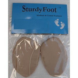 SturdyFoot - Stoff Gel Metatarsal Pads für den Fuß Kissen Morton's Neuroma - Braun, Stoff, L