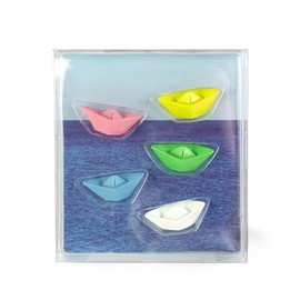 Kraftheld Set of 5 Decorative Magnets Paper Boat Boat Magnets Colourful Fridge Magnets in the Shape of Ships Magnetic Decoration as a Gift