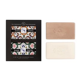 Castelbel Vegetable Base Soap Bars, Set of 2 (200 g each), Paper Wrapped Tiles Collection (2 x 200g, Santal Tonka & Green Sencha)