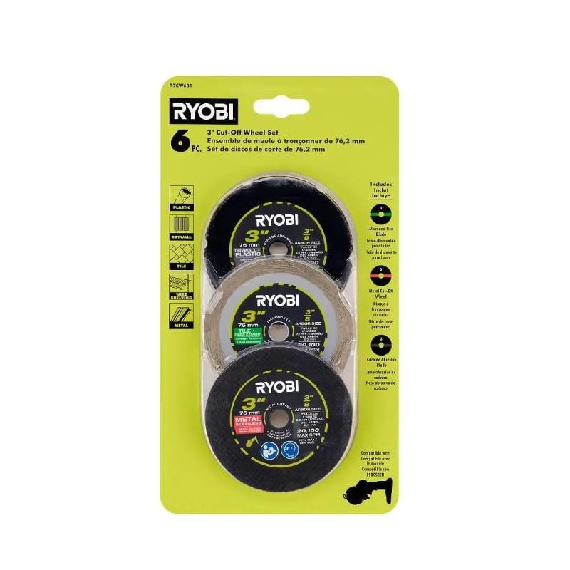 Ryobi 3 in. Carbide Cut Off Wheel Set (6-Piece)